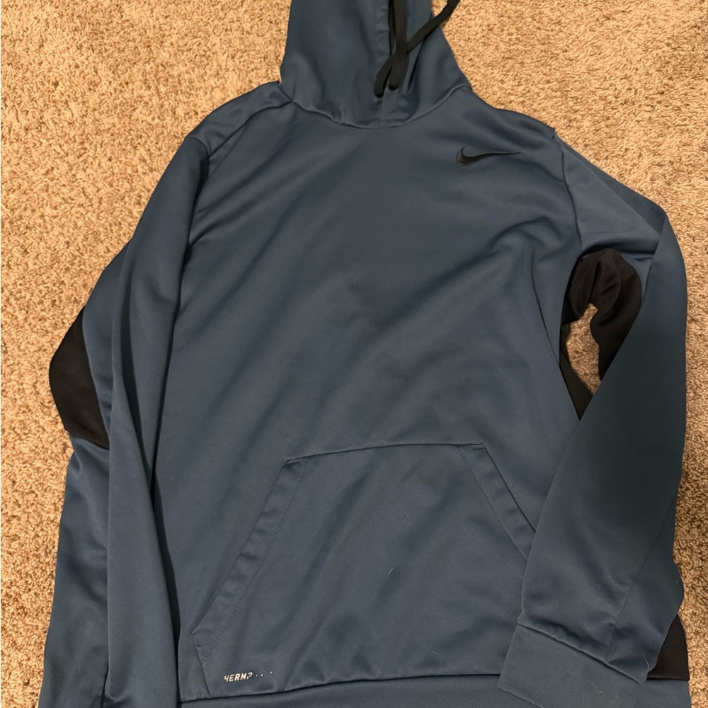 Nike Men’s Slate Blue Pullover Hoodie with Black Accents